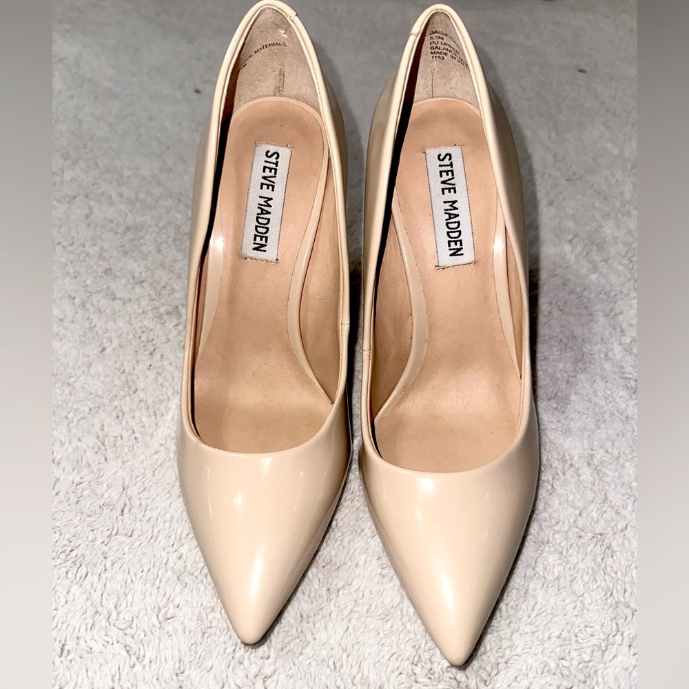 Nude Patent Steve Madden Heel